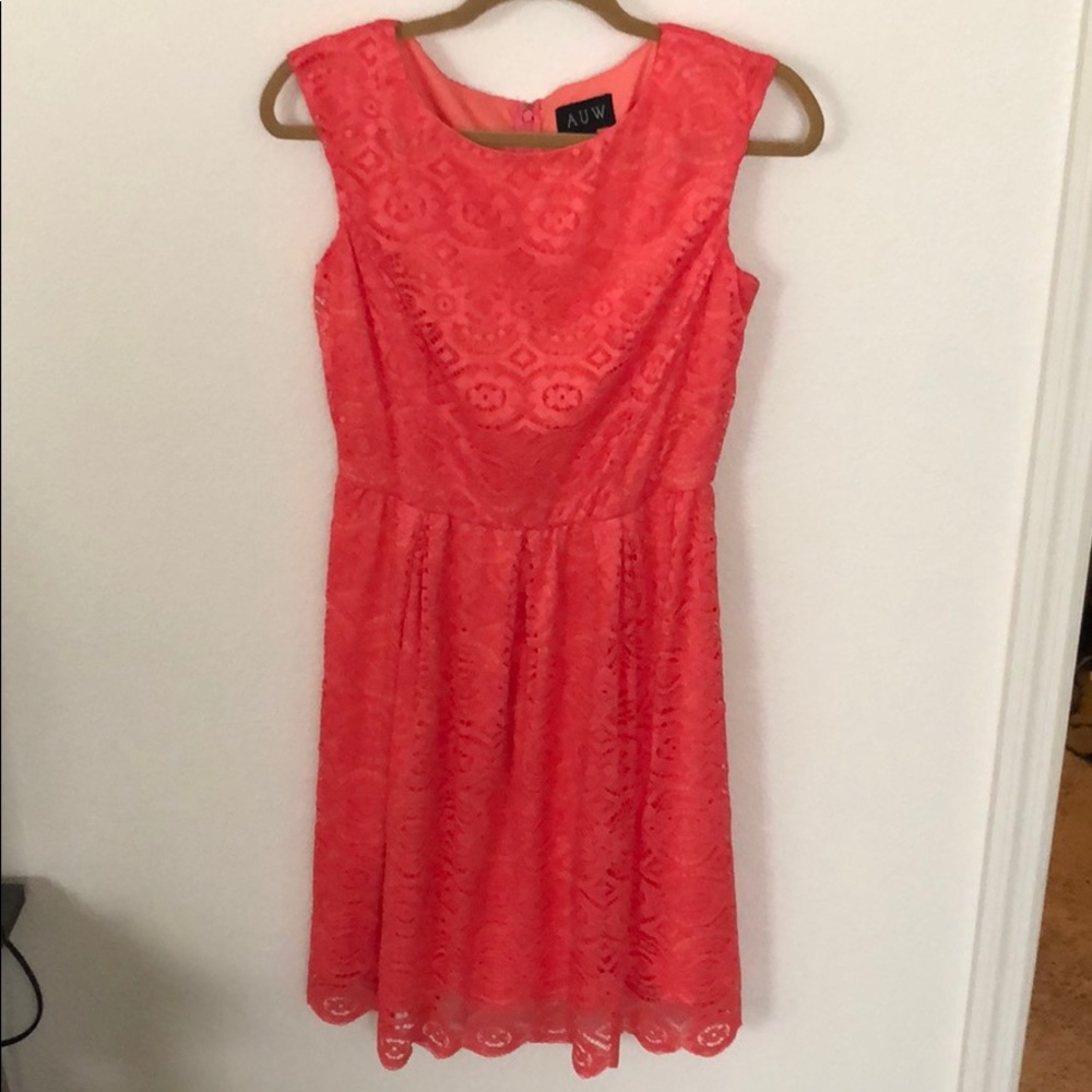 Peach lace dress
